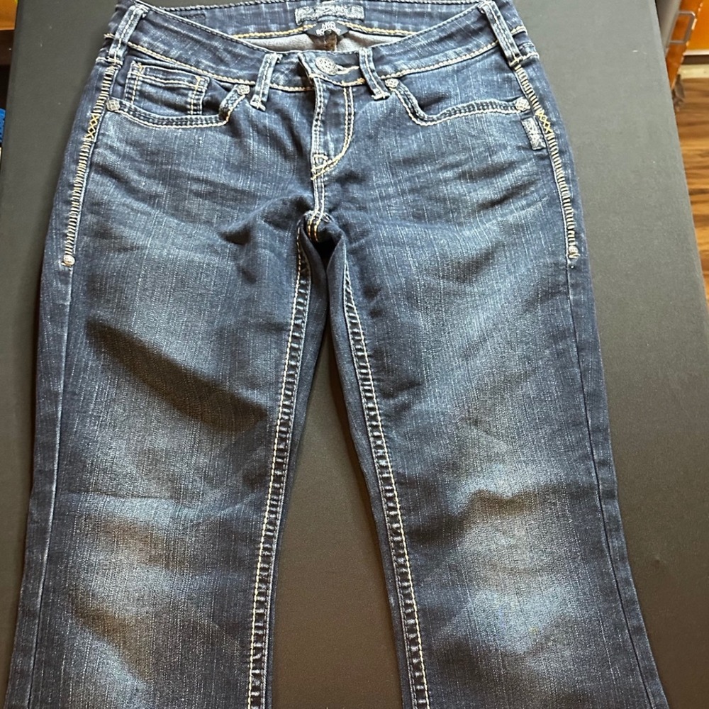 Silver Jeans Co Aiko Bootcut Dark Wash Embroidered Jeans W28 L31 L9528SAF495